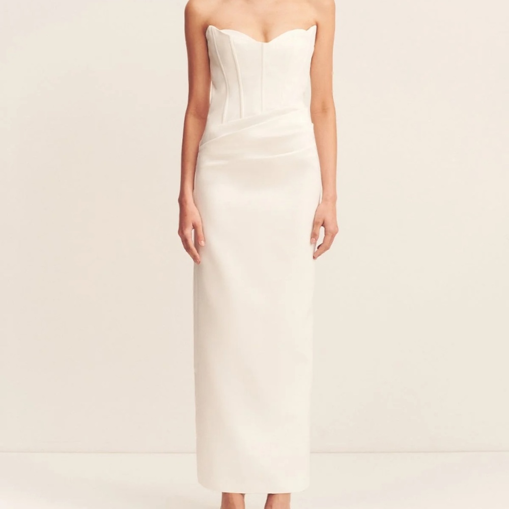 Shona Joy Oakley Strapless Draped Maxi Dress Size 8 NWT
